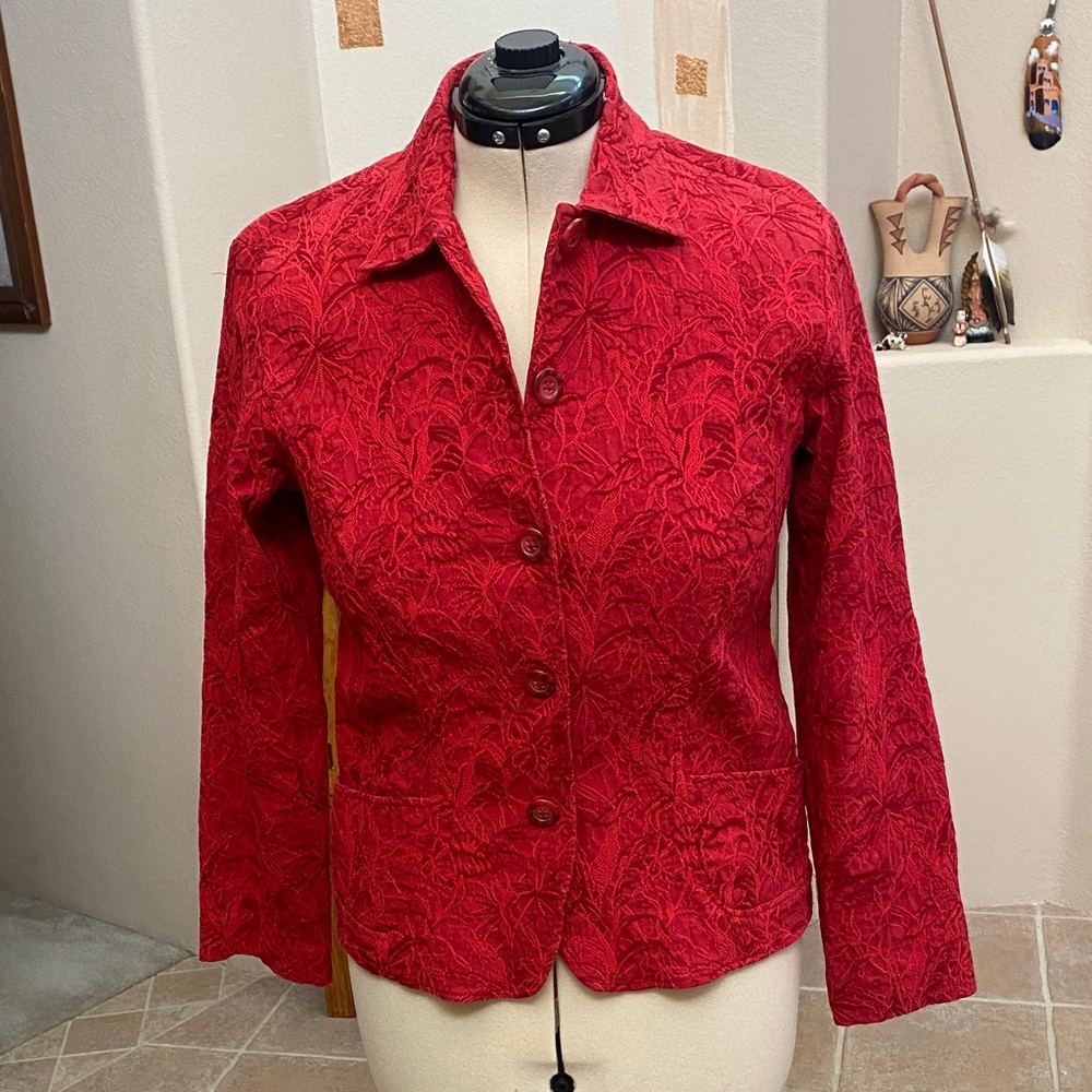 Coldwater Creek Red Textured Blazer
